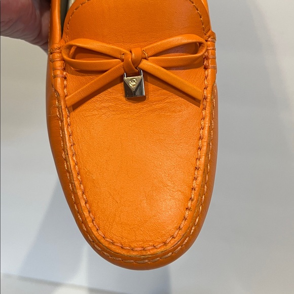 Michael Michael Kors Orange Leather Loafers Flats Shoes Size 9.5 - Picture 8 of 14